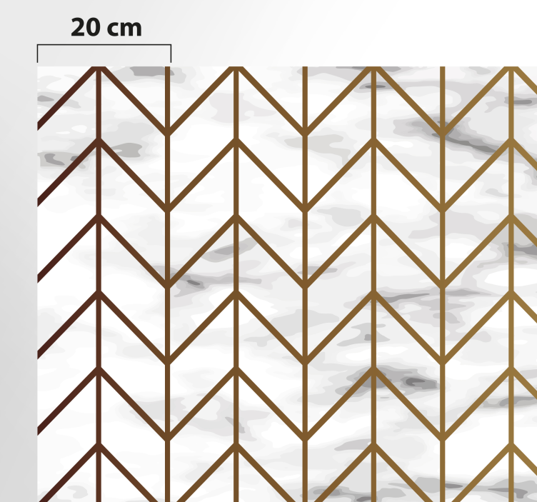 キッチン マット ビニール 金と大理石の幾何学 - TENSTICKERS
