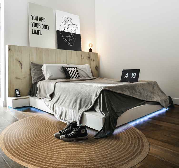 スカンジナビア ビニールマット 円形のジュートの質感円形のジュートの質感を日本語に訳すと、「円形のジュートの質感」となります。 - TENSTICKERS