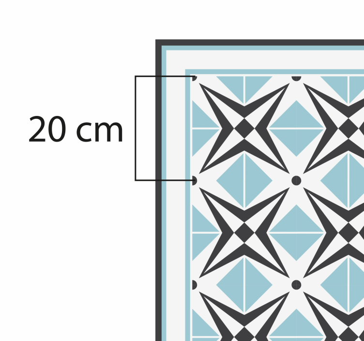 モザイク ビニールマット 星の青い模様 - TENSTICKERS