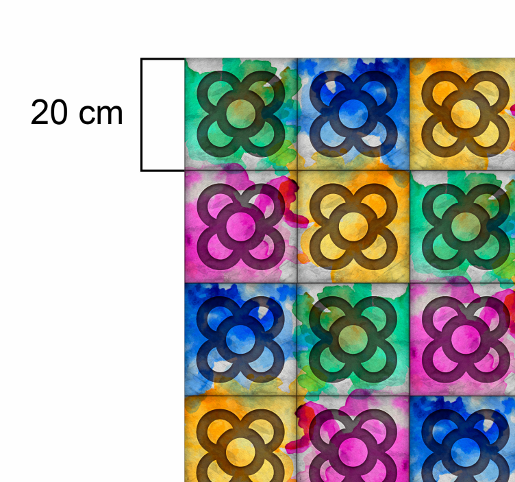 ビンテージ ビニールマット 色鮮やかなパノットタイル彩り鮮やかなパノットタイル - TENSTICKERS