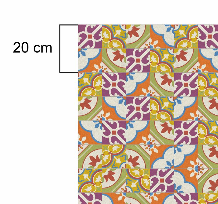 ビンテージ ビニールマット 装飾的なパターンタイル装飾的なパターンタイルズ - TENSTICKERS