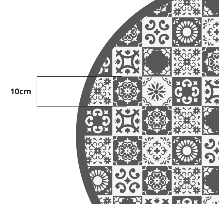 円形 ビニールマット グレーのイベリコタイル - TENSTICKERS