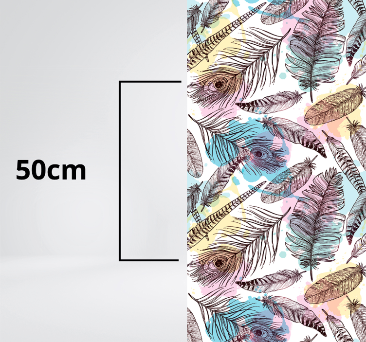 花と植物の壁画 羽根モチーフ - TENSTICKERS