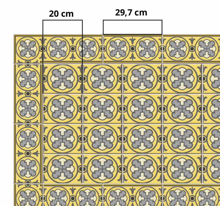 ビニールラグキッチングレートーンとイエロー - TENSTICKERS