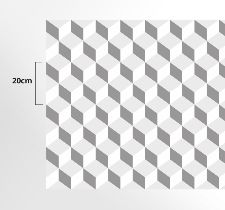 キッチン マット ビニール 灰色の立方体 - TENSTICKERS