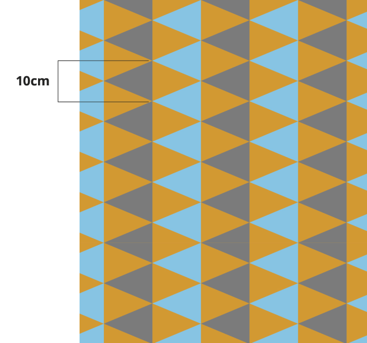 オレンジ、ブルー、グレーの三角形の幾何学的な敷物 - TENSTICKERS