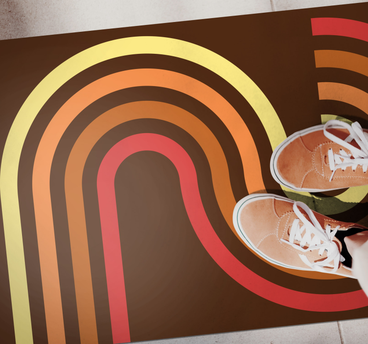 70年代のポップヴィンテージ長方形ヴィンテージラグ - TENSTICKERS