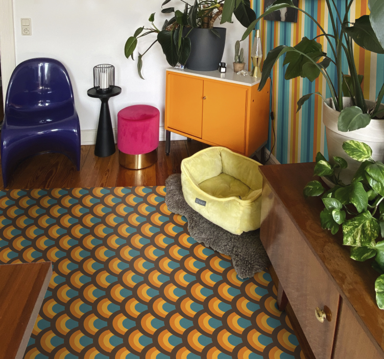 70年代のレインボーウェーブヴィンテージビニールラグ - TENSTICKERS