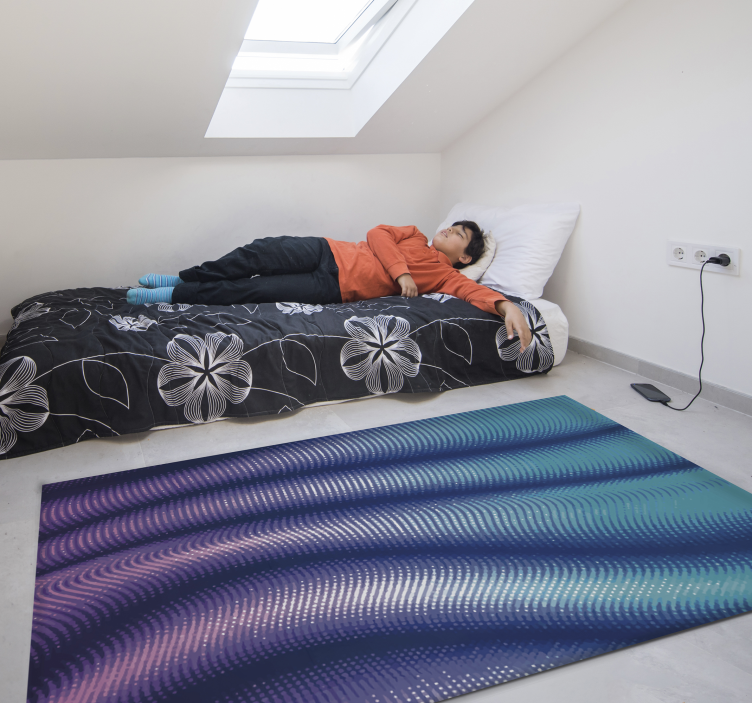 抽象的な紫ストライプビニールの敷物 - TENSTICKERS