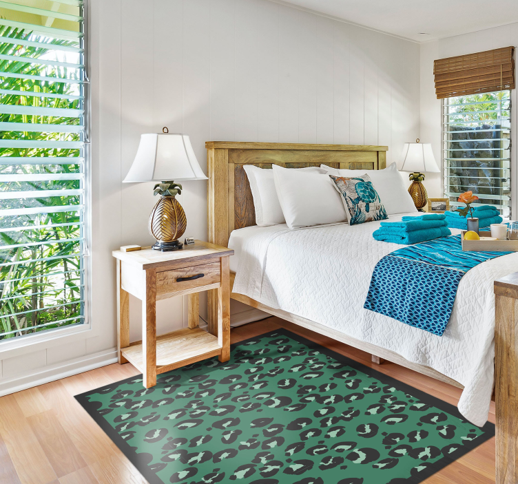 動物柄 ビニール マット グリーンヒョウ柄 - TENSTICKERS