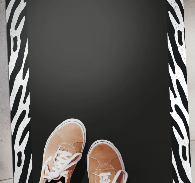 動物柄 ビニール マット モノクロシマウマ - TENSTICKERS