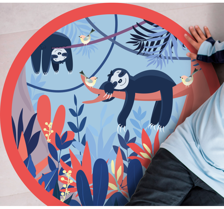 動物柄 ビニール マット スロース ジャングル シーン - TENSTICKERS