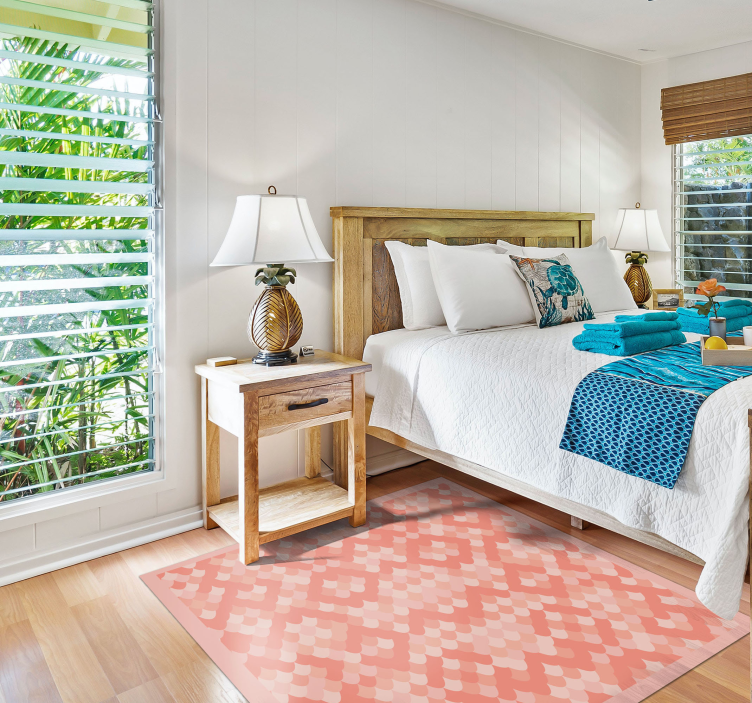 動物柄 ビニール マット ソフトピンクの魚のうろこ - TENSTICKERS