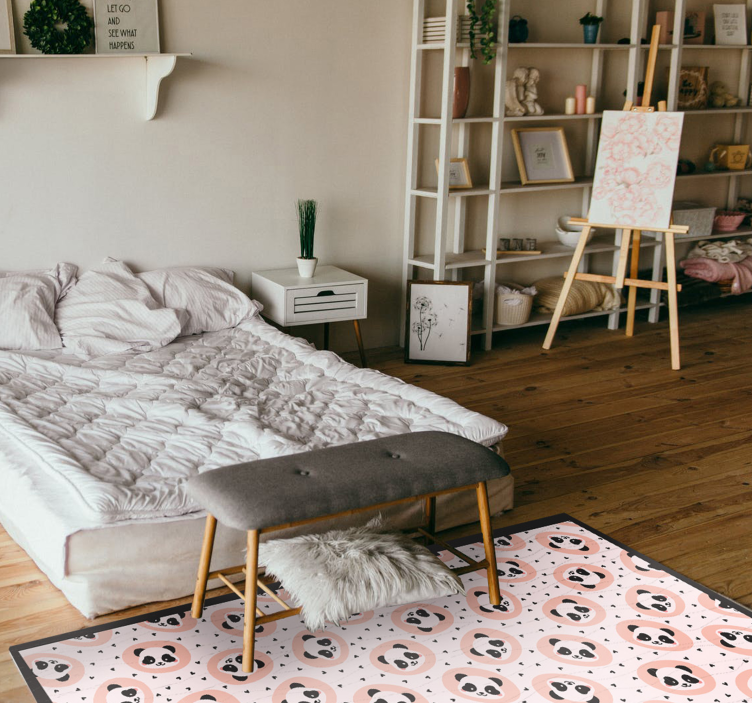 動物 ビニールマット 赤ちゃんパンダの顔 - TENSTICKERS