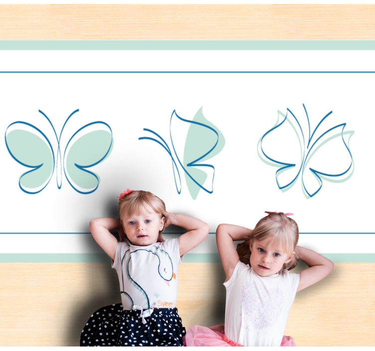 動物 ビニールマット 蝶のトリオ模様 - TENSTICKERS