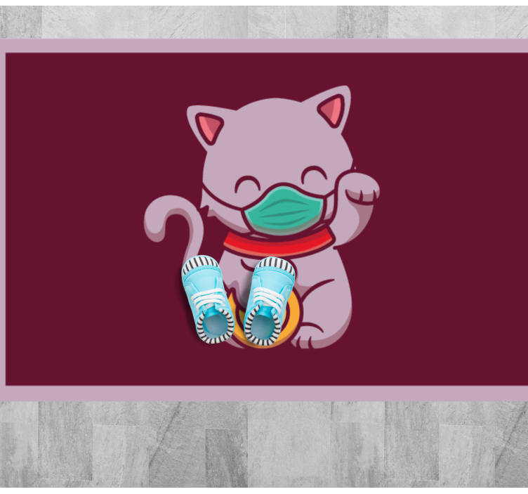 動物 ビニールマット マスクをつけた猫 - TENSTICKERS