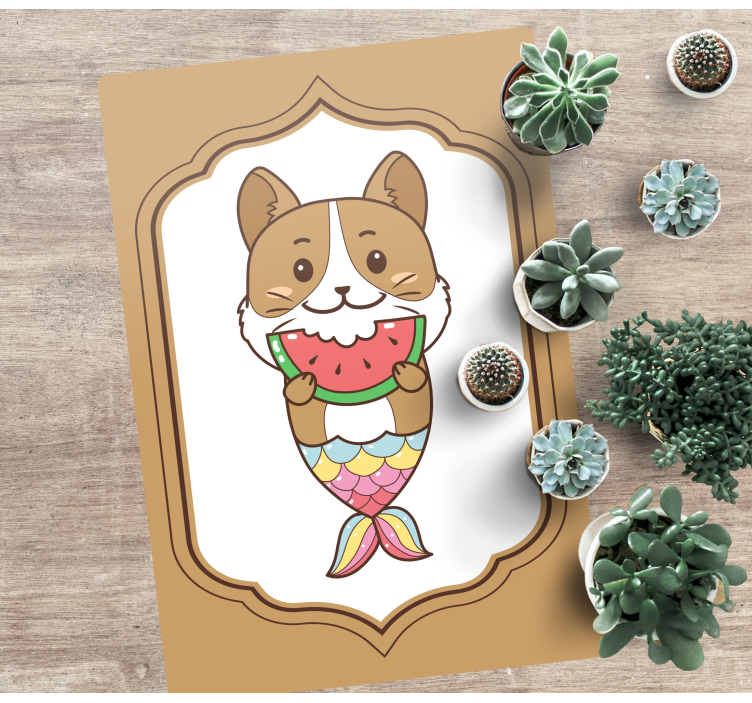 動物 ビニールマット 可愛い人魚キャラクター - TENSTICKERS