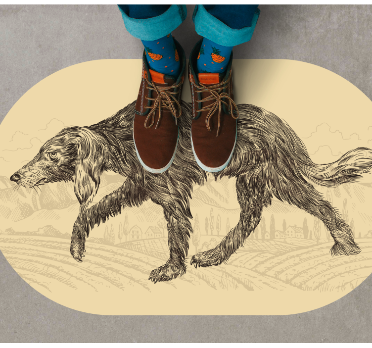 動物 ビニールマット 優雅な犬のシルエット - TENSTICKERS