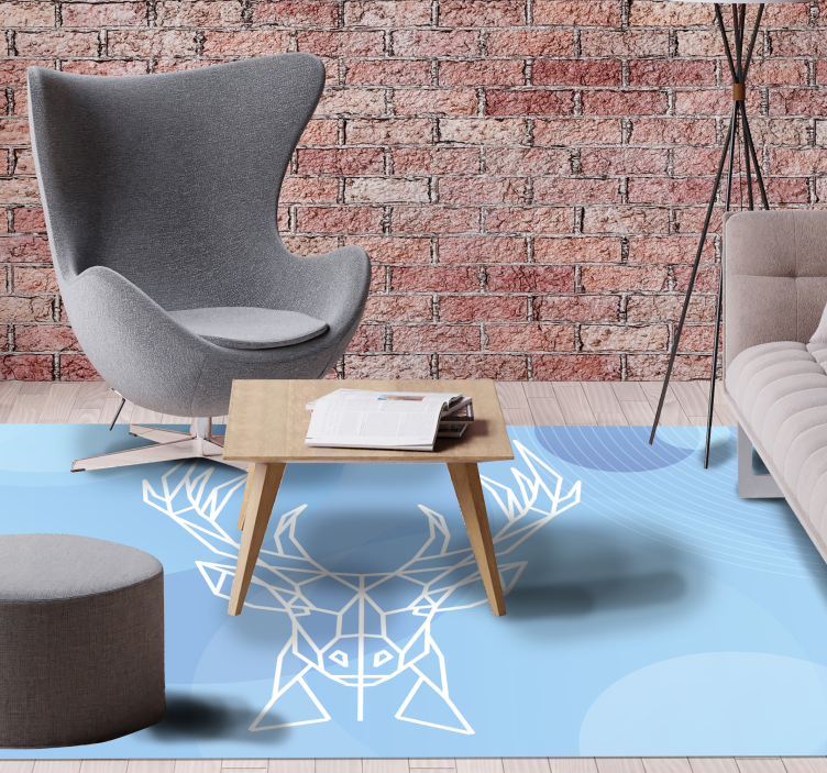 動物 ビニールマット 幾何学的な鹿の頭 - TENSTICKERS