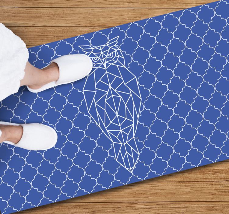 動物 ビニールマット 幾何学的フクロウ柄 - TENSTICKERS