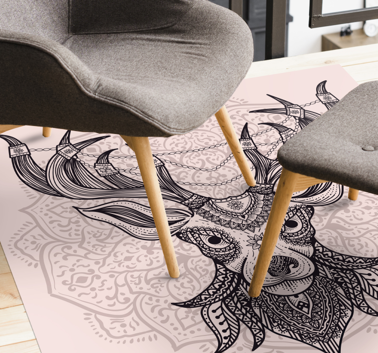 動物 ビニールマット グレーのシカ模様 - TENSTICKERS