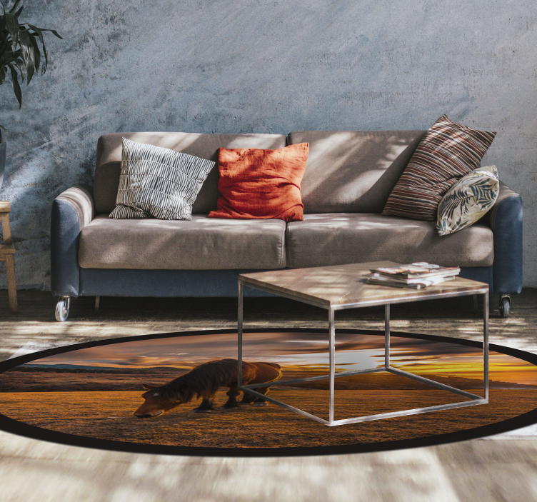 動物 ビニールマット 優雅な馬の食事 - TENSTICKERS