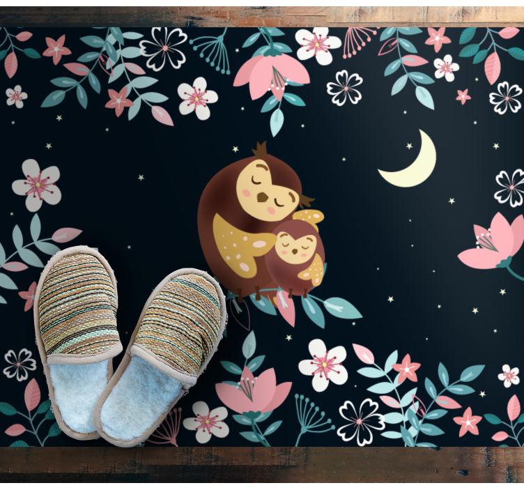 動物 ビニールマット ママフクロウの愛 - TENSTICKERS