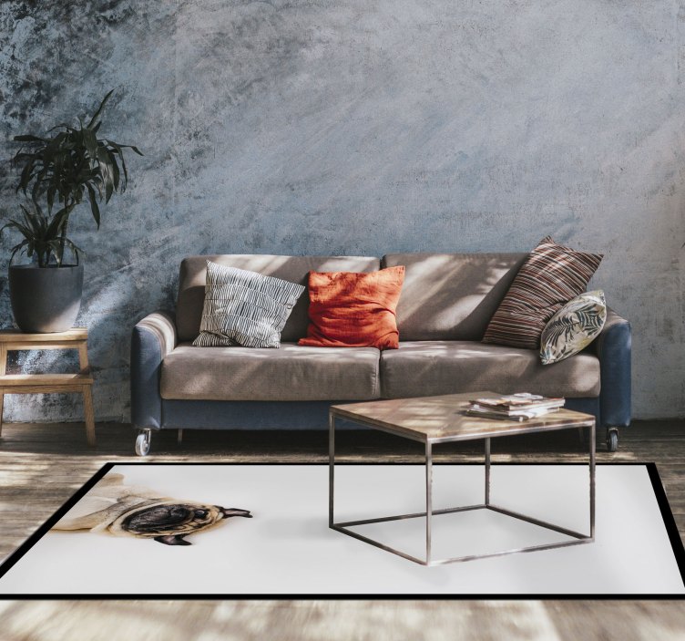 動物 ビニールマット パグのポートレートデザイン - TENSTICKERS