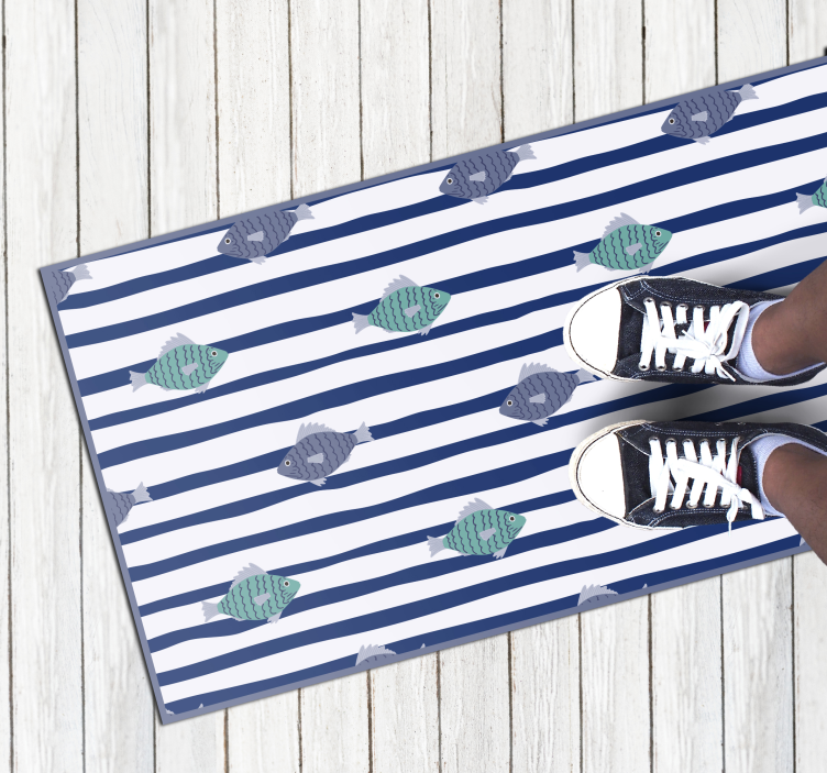 動物 ビニールマット 縞模様の魚の模様 - TENSTICKERS