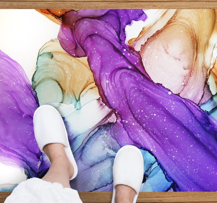 バスルームに1枚ビニールカーペット抽象的流体渦巻き - TENSTICKERS