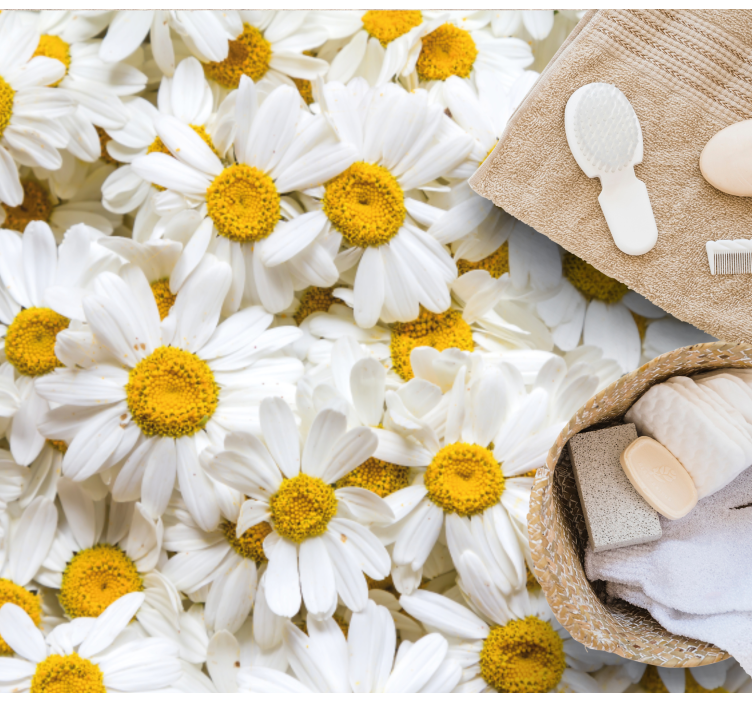 バスルームに1枚ビニールカーペットデイジーブロッサムコンセプト - TENSTICKERS