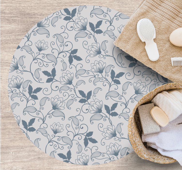 バスルームに1枚ビニールカーペット花の安らぎ - TENSTICKERS