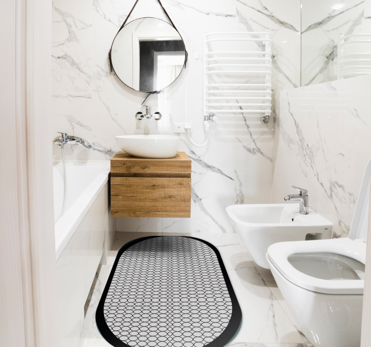 バスルームに1枚ビニールカーペット ハニカムバスマット - TENSTICKERS