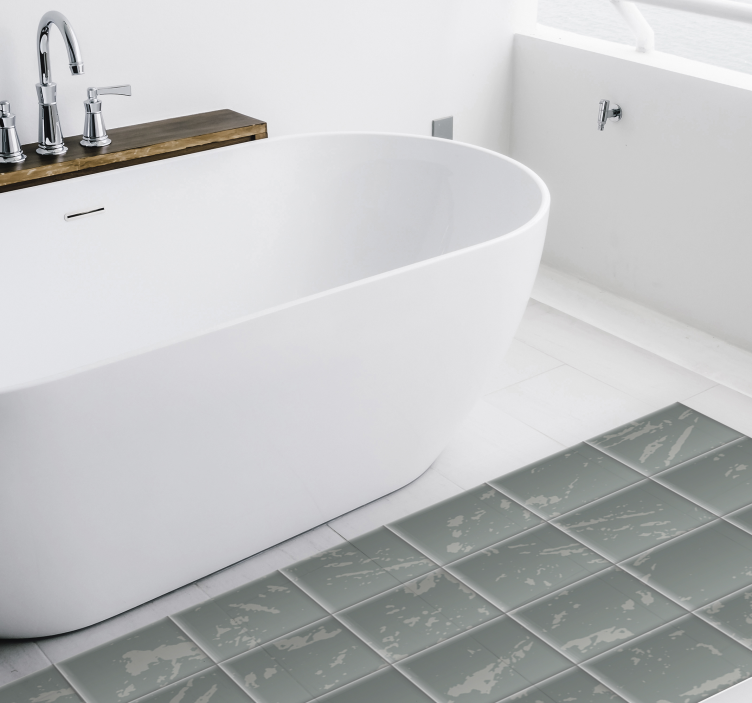 バスルームに1枚ビニールカーペット 大理石模様のタイル効果 - TENSTICKERS