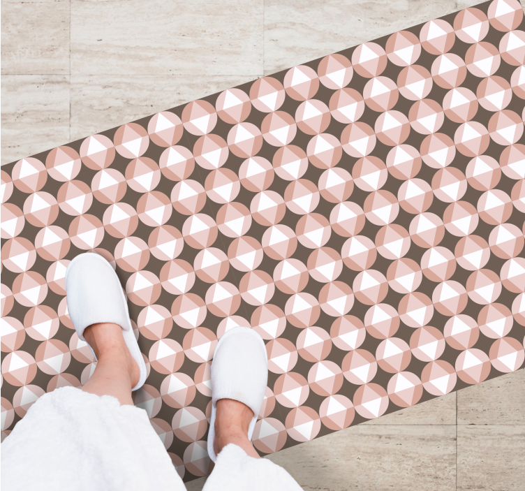 バスルームに1枚ビニールカーペットピンク幾何学模様 - TENSTICKERS