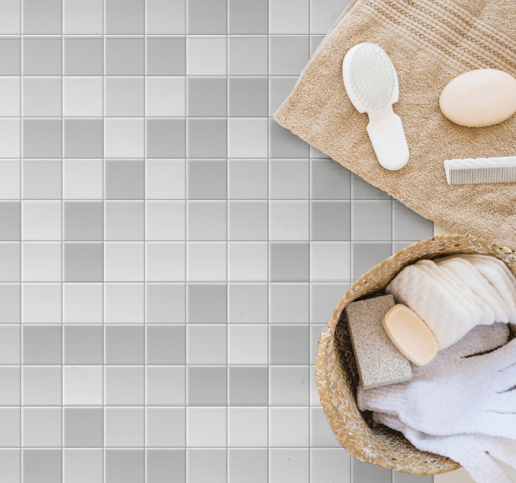 バスルームに1枚ビニールカーペットスリークグレー モザイク - TENSTICKERS