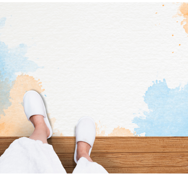 バスルームに1枚ビニールカーペット柔らかな水彩色 - TENSTICKERS