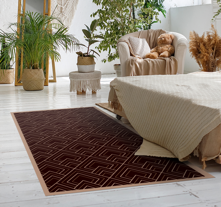 寝室 ビニールマット ブラックコンポジション - TENSTICKERS