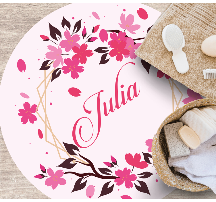 寝室 ビニールマット 名前入りボタニカルクラウン - TENSTICKERS