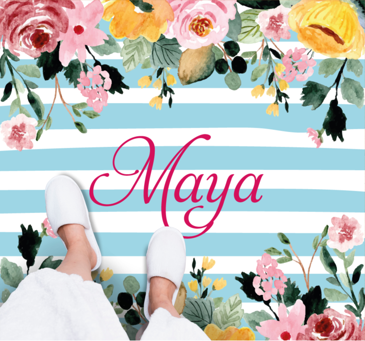 寝室 ビニールマット カスタムボタニカルデザイン - TENSTICKERS