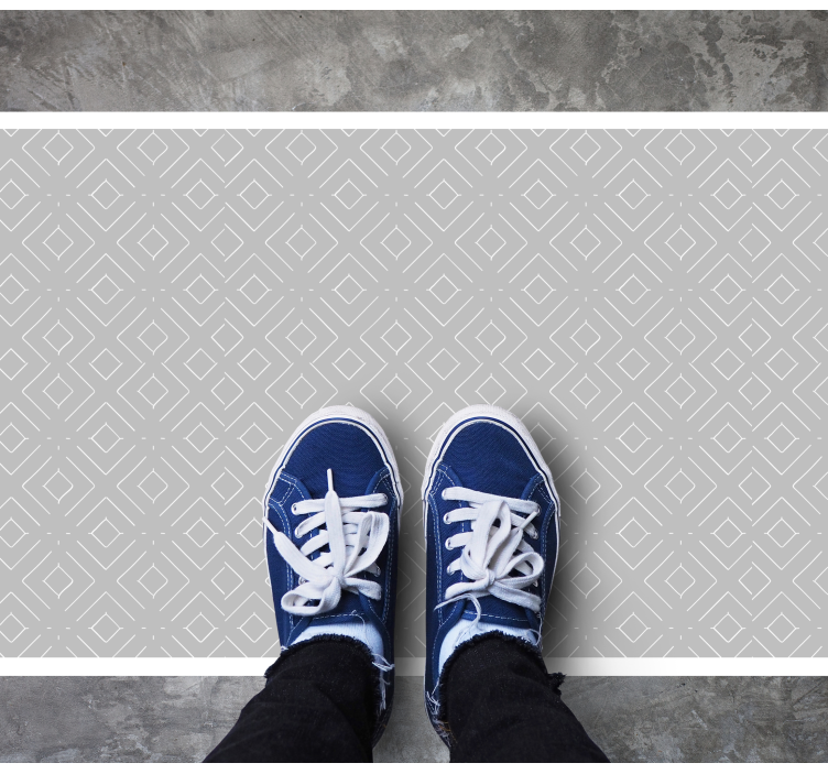 寝室 ビニールマット グレイのスタイリッシュダイヤモンド - TENSTICKERS