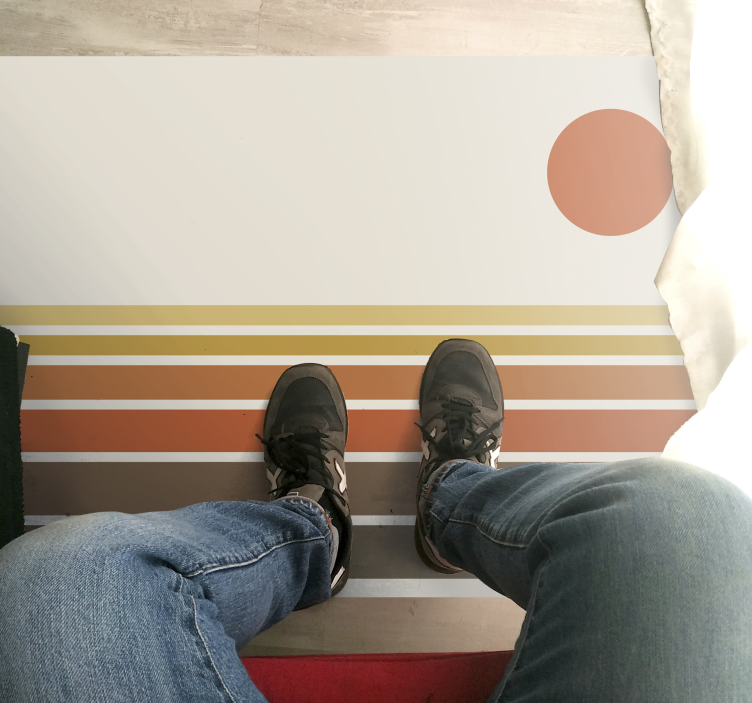 寝室 ビニールマット サンセットストライプ柄 - TENSTICKERS