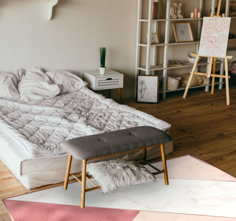 寝室 ビニールマット 三角大理石 - TENSTICKERS