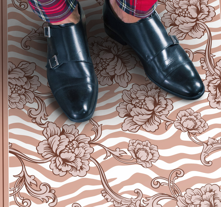 寝室 ビニールマット ゼブラフローラルフュージョン - TENSTICKERS