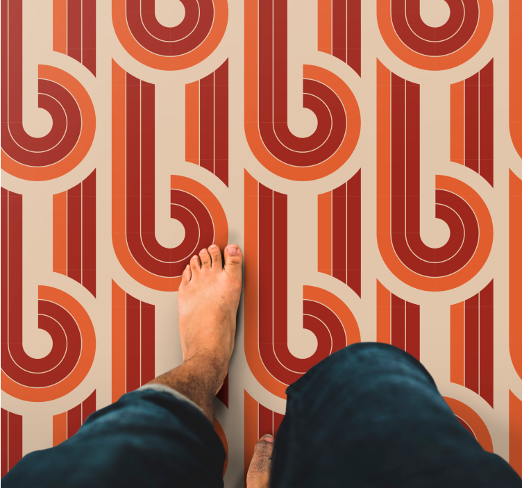 ベージュのヴィンテージラグの二色パターン - TENSTICKERS