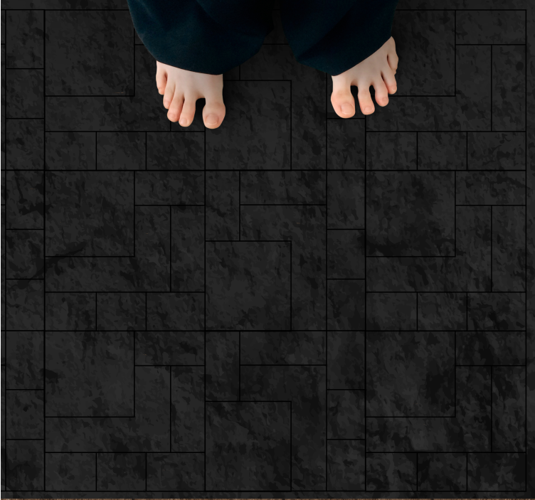 黒い大理石の不規則な正方形のタイルカーペット - TENSTICKERS