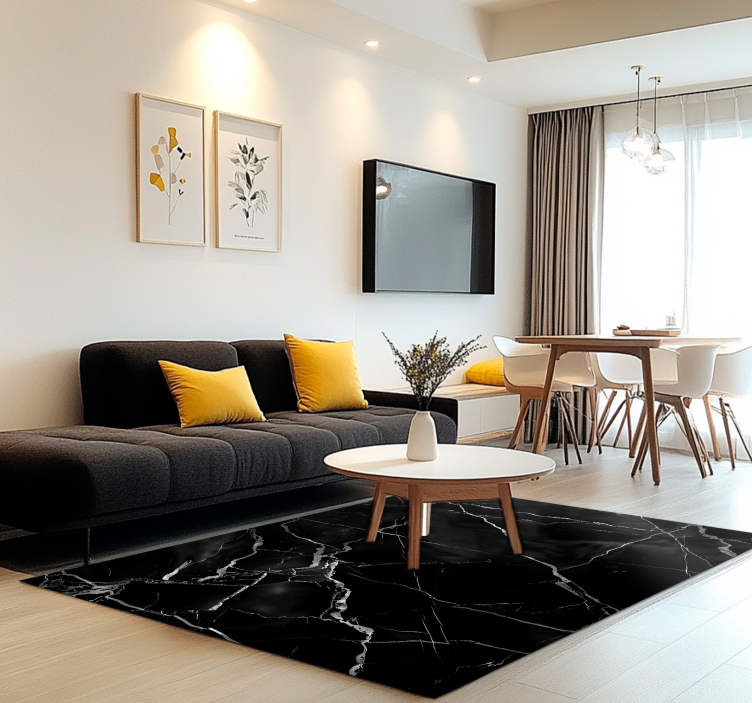 黒 ビニールマット 大理石風 - TENSTICKERS