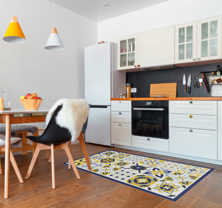 青いポルトガルスタイルのタイルカーペット - TENSTICKERS