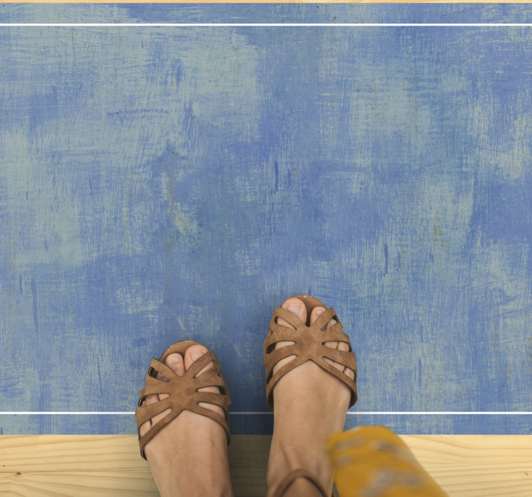 ホームオフィス用の青い長方形のビニールラグ - TENSTICKERS