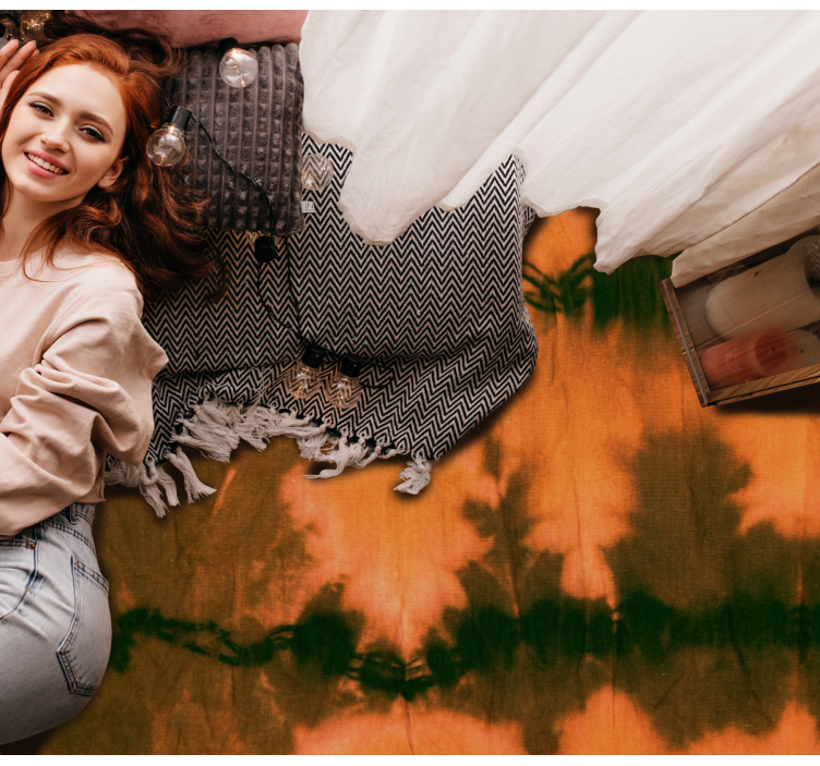 茶色と黒のタイダイ テクスチャ カーペット - TENSTICKERS